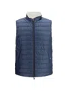 Herno Nylon Reversible Down Jacket High Neck In Blue