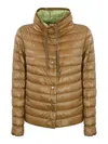 Herno Reversible Quilted Down Jacket In Camel