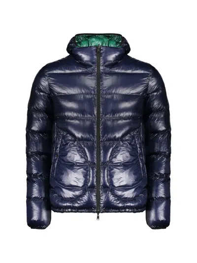 Herno Reversible Quilted Jacket In Blue