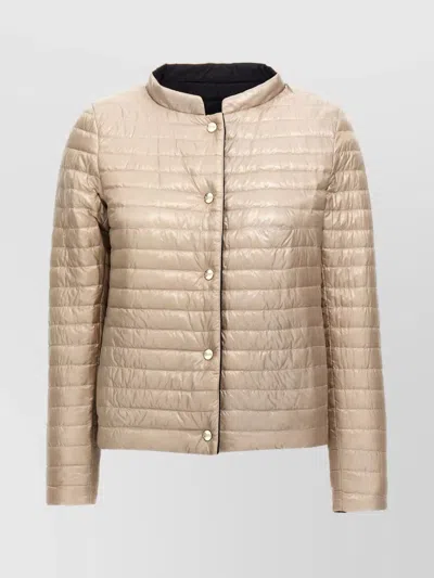 Herno Reversible Quilted Jacket With Pockets In Gold