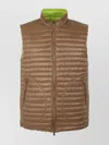 Herno Reversible Quilted Sleeveless High Collar Jacket In Brown