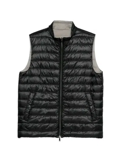 Herno Reversible Quilted Vest In Black