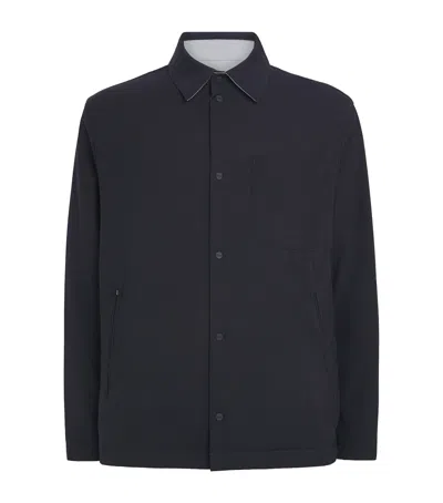 Herno Shacket Padded Chest-pocket Shirt In Blue