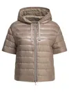 Herno Reversible Short Down Jacket In Brown