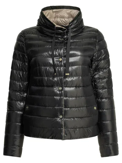 Herno Reversible Short Down Jacket In Black