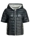 Herno Reversible Short Down Jacket In Blue