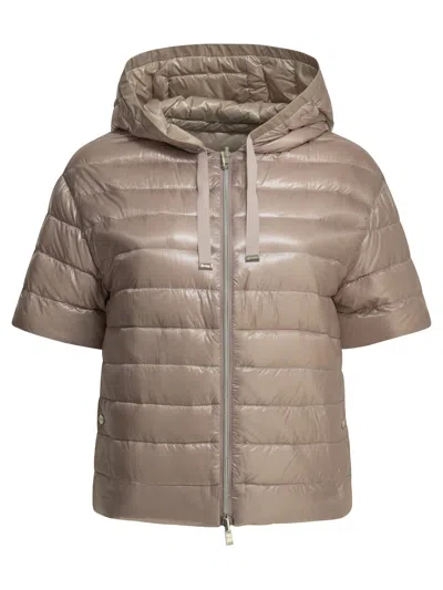 Herno Reversible Short Down Jacket In Neutral