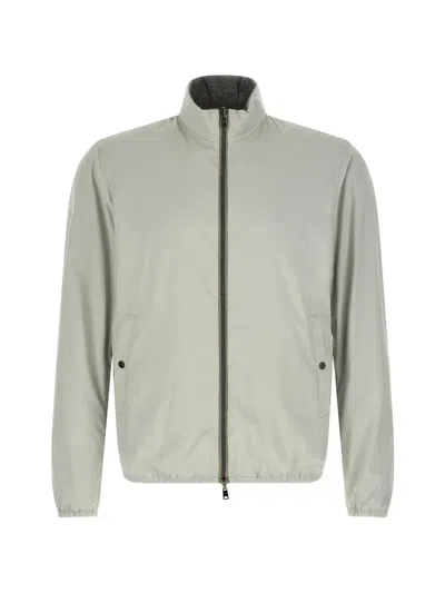 Herno Reversible Zip-up Bomber Jacket In Gray