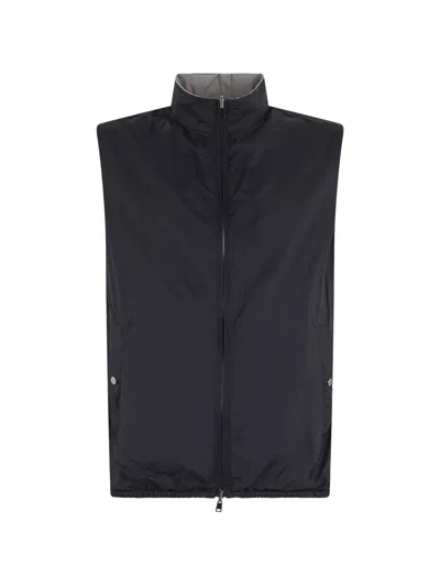 Herno Reversible Zip-fastening Gilet In Blue