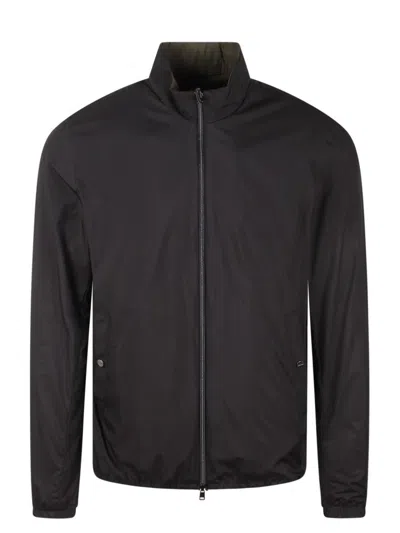 Herno Reversible Zipped Coat In Black