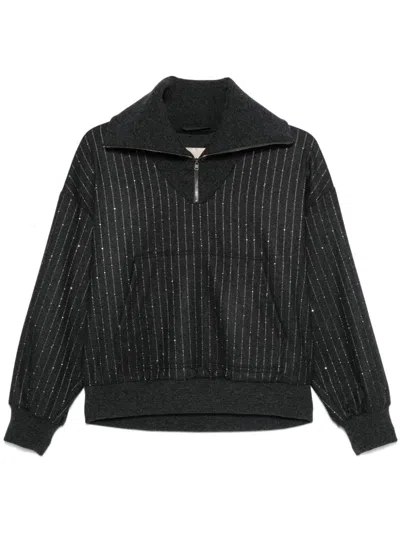 HERNO RHINESTONE-EMBELLISHED SWEATSHIRT