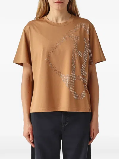 Herno Rhinestone-embellished T-shirt In Brown