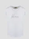 Herno Crystal-embellished Logo T-shirt In Bianco Marrone