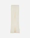 Herno Trousers In Ribbed & Braided Merino Wool In White