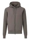 Herno Ribbed Hooded Zip-up Jacket In Gray