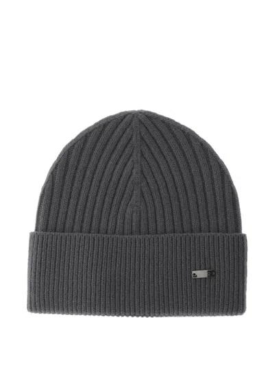 HERNO RIBBED-KNIT BEANIE
