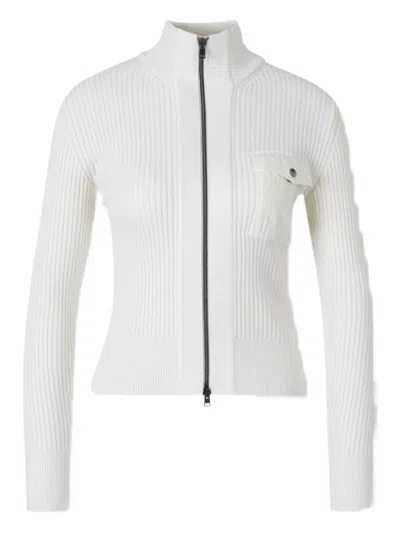 Herno Zip-up Knitted Cardigan In Nude