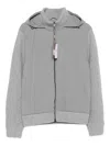 Herno Ribbed-knit Jacket In Gray
