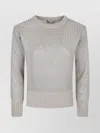 Herno Ribbed Alpaca Knit Sweater With Delicate Sequins In Gray