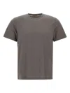 Herno Ribbed-neck Wool T-shirt In Gray