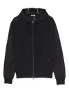 Herno Hooded Drawstring Jackets With Ribbed Finish In Black
