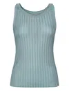 Herno Ribbed Tank Top In Blue