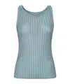 Herno Ribbed Tank Top In Blue