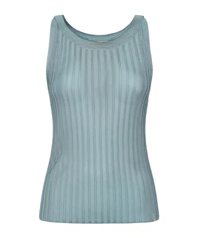 Herno Ribbed Tank Top In Blue