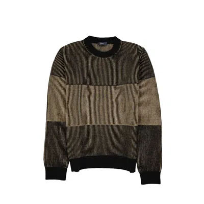Herno Ribbed Wool Color-block Sweater In Green