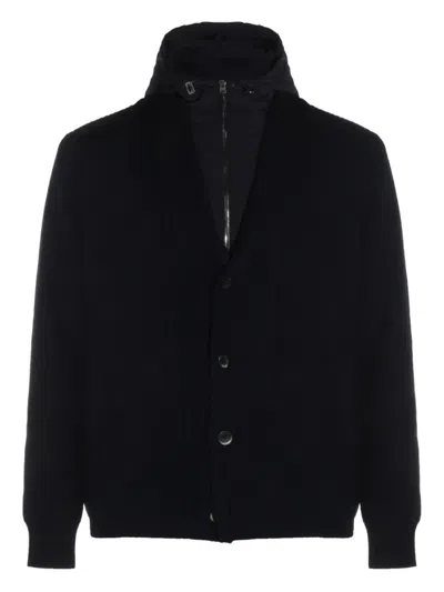 Herno Casual Jacket With Front Pockets And Hood In Black