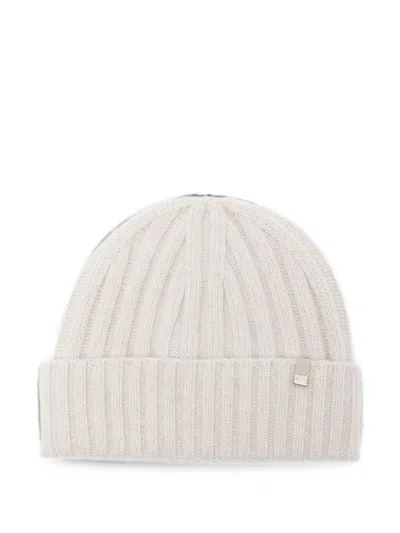 Herno Ribbed-knit Beanie Hat In Neutral