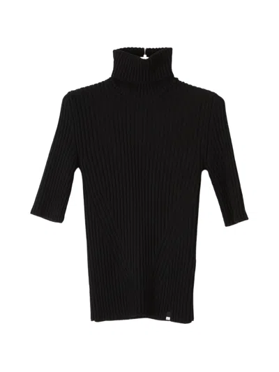 Herno Ribbed-knit Roll-neck Sweater In Yellow