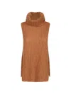 Herno Sleeveless Turtleneck Sweater In Orange