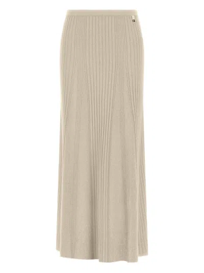 Herno Ribbed-knit Skirt In Neutral