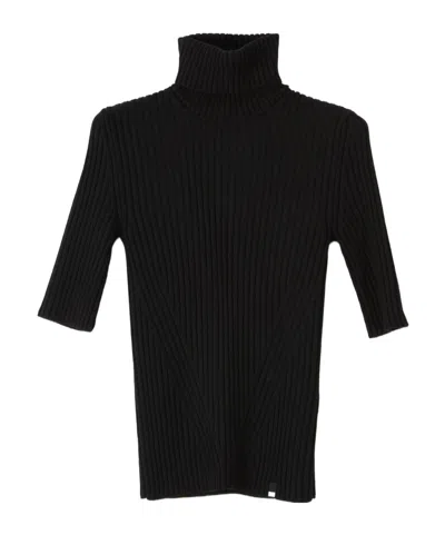 Herno Ribbed-knit Turtleneck Sweater In Black