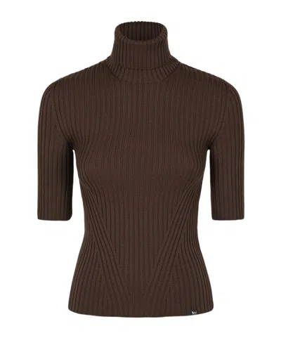 Herno Ribbed-knit Turtleneck Sweater In Green