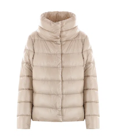 Herno Right-collar Down Jacket In Nude