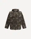 Herno Multicolor Tropical Pattern Ripstop Nylon Parka In Brown