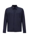 Herno Shacket In Micro Ripstop Nylon In Blue