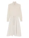 Herno Roll-neck Tie Dress In Neutral