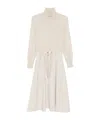 Herno Roll-neck Tie Dress In White