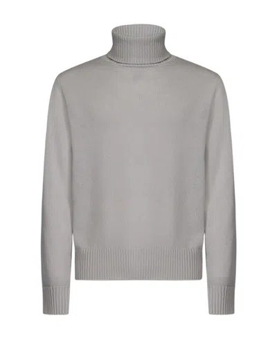 Herno Roll-neck Wool Jumper In Gray