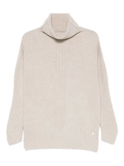 Herno Roll-neck Wool Sweater In Brown