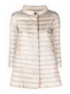 Herno Nylon Midi Down Jacket In Yellow