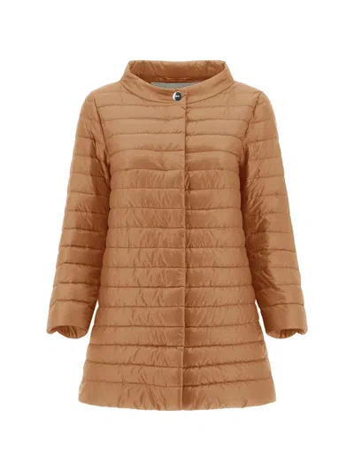 Herno Rossella Padded Jacket In Brown