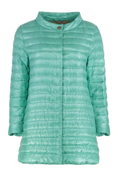 Herno Rossella Techno-nylon Down Jacket In Green