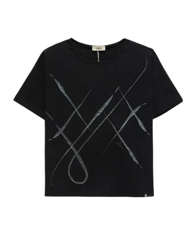 Herno Round Neck Short Sleeve T-shirt In Black