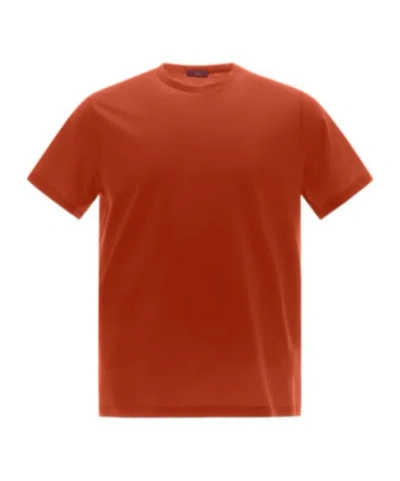 Herno Round Neck Short Sleeve T-shirt In Red