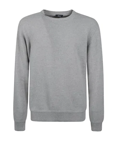 Herno Round Neck Sweater In Gray