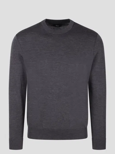 Herno Round Neck Sweater In Grey